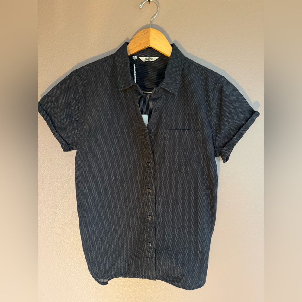 Bridge & Burn Tiny Polka Dots Short Sleeve Button Down Shirt
